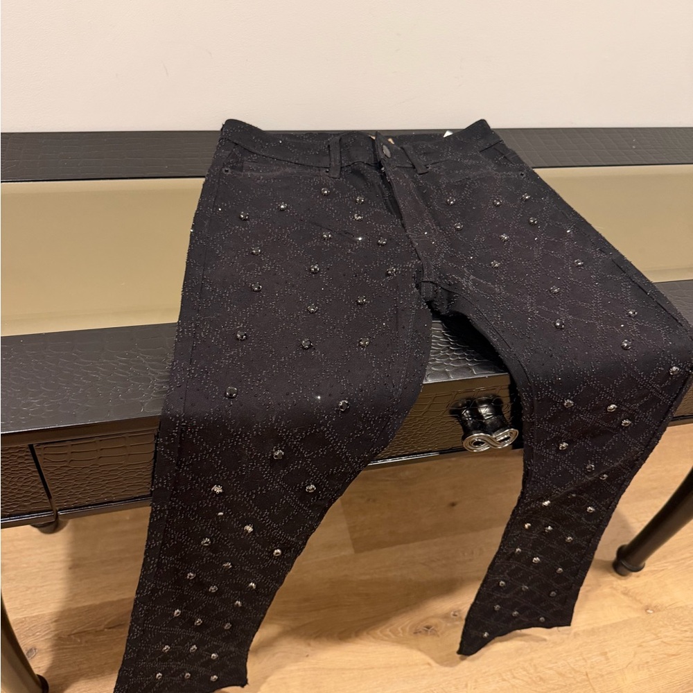 Black Embellished Skinny Jeans